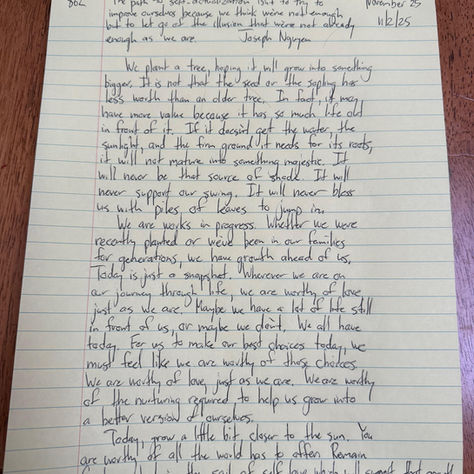 November 25, 2025- Rooted in the soil of self love