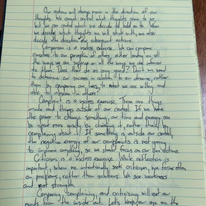 June 1, 2026- Comparing, complaining, criticizing
