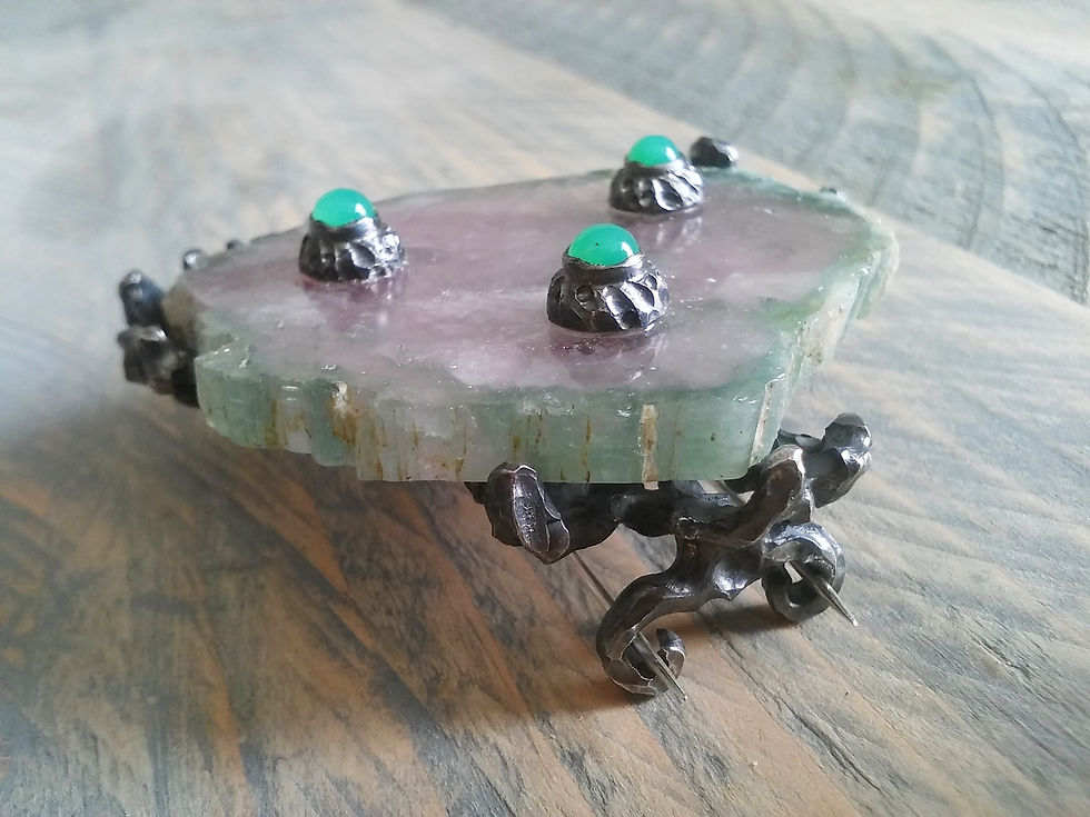Thumbnail: Tourmaline slice brooch