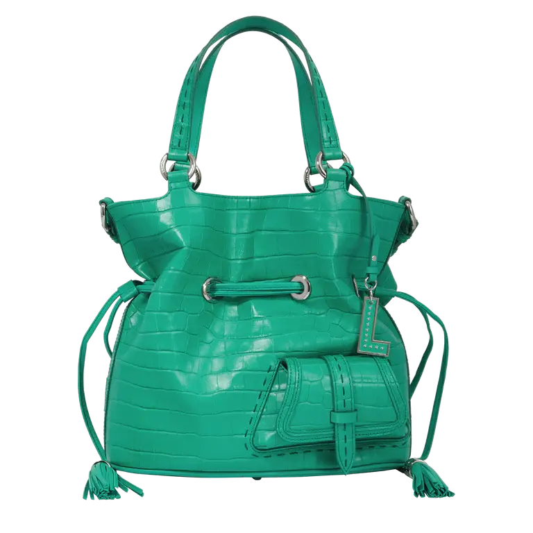 Lancel Premier Flirt M façon croco emeraude