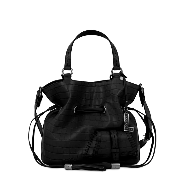 Lancel Premier Flirt M façon croco noir