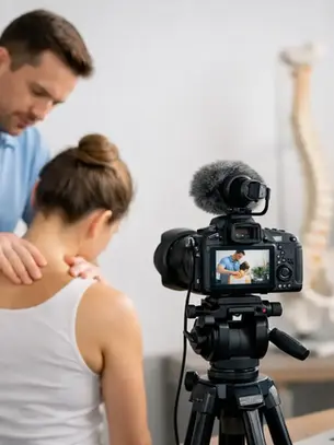 video camera documenting a chiropractic exam