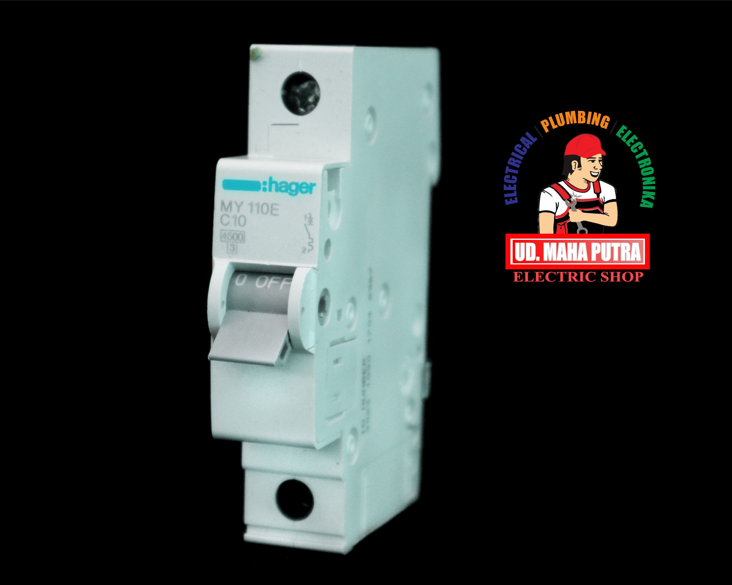 MCB 1 PASS 10 AMPERE MERK HAGER. MINIATURE CIRCUIT BREAKER