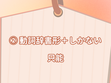 [動詞辞書形＋しかない]只能