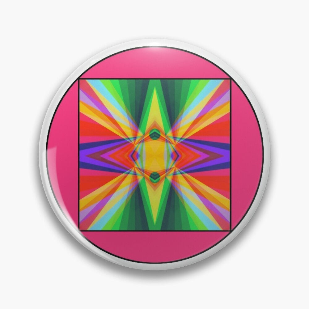 Badge rond graphique multicolore