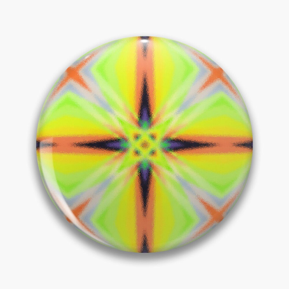 Badge rond jaune et orange fluo