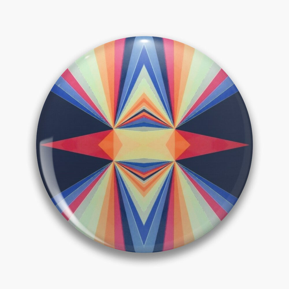Badge rond psychédélique multicolore