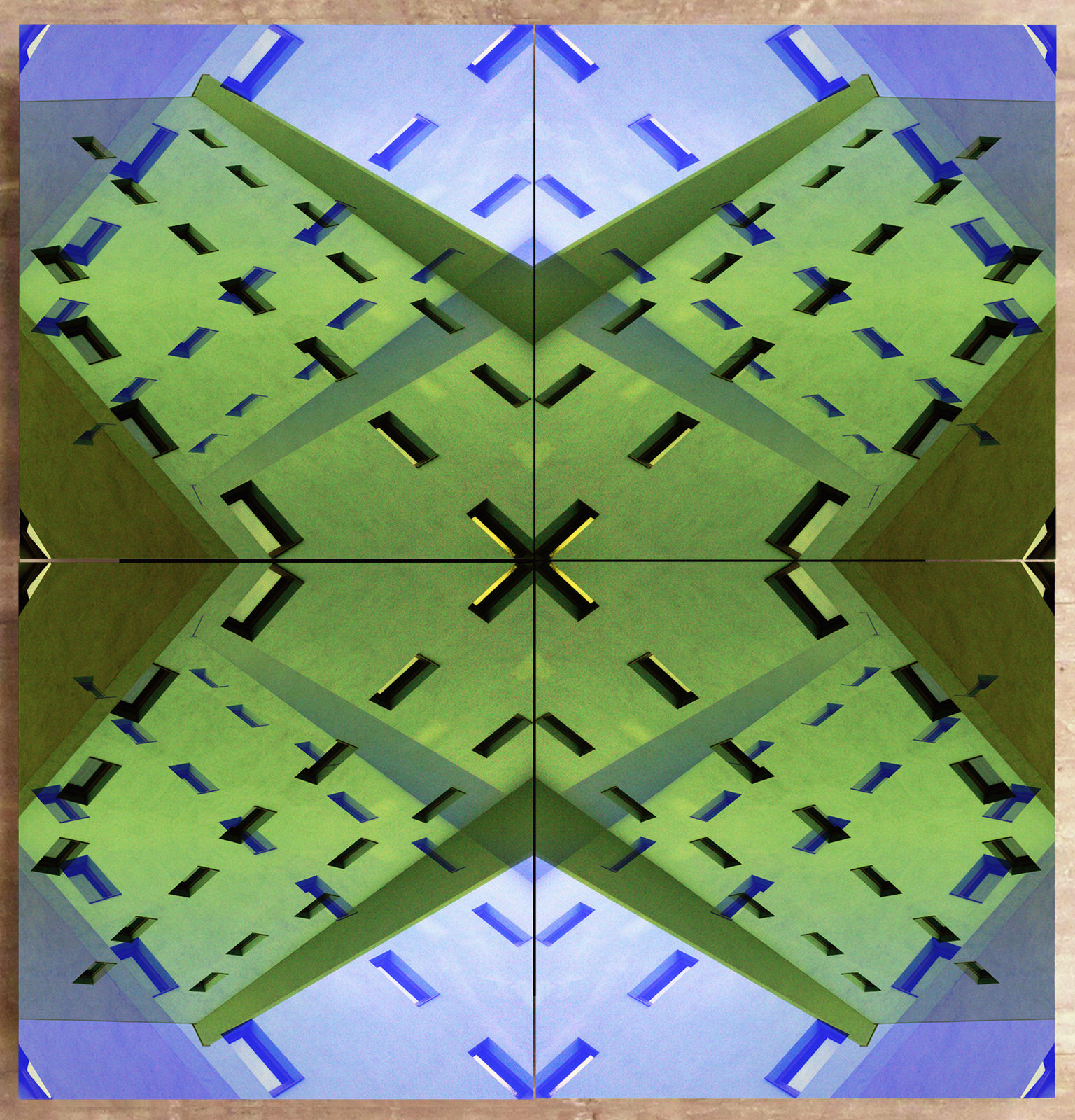 Quadriptyque géométrique architectural