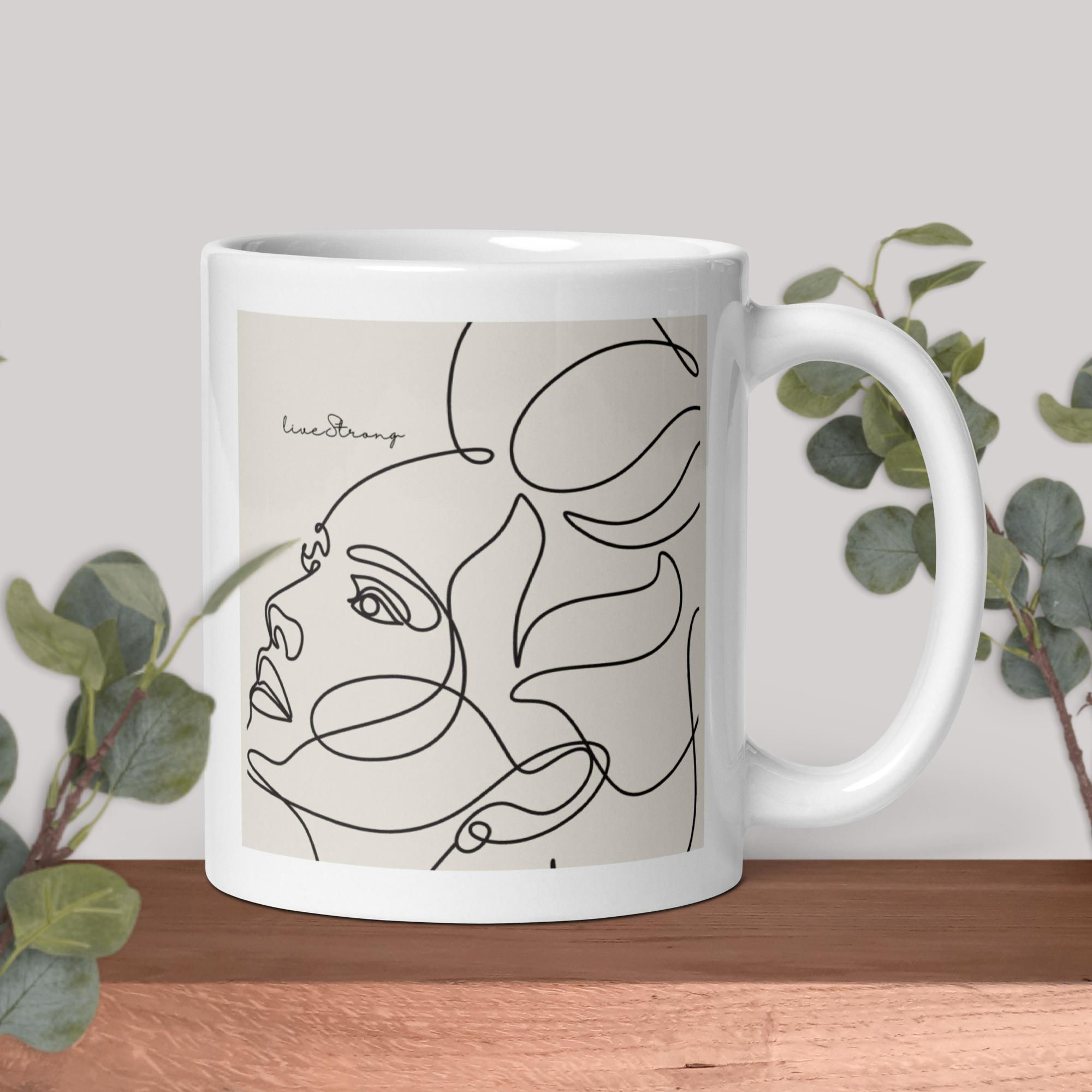 White glossy mug