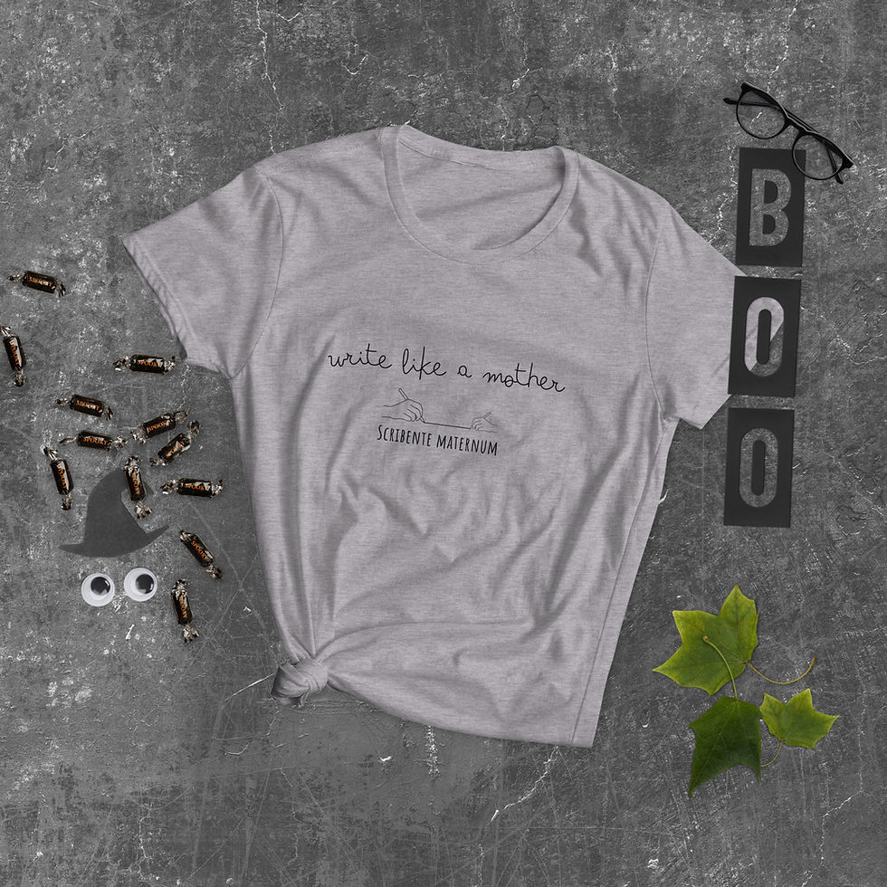 Thumbnail: Write Like a Mother Women's short sleeve T-shirt in white or light gray