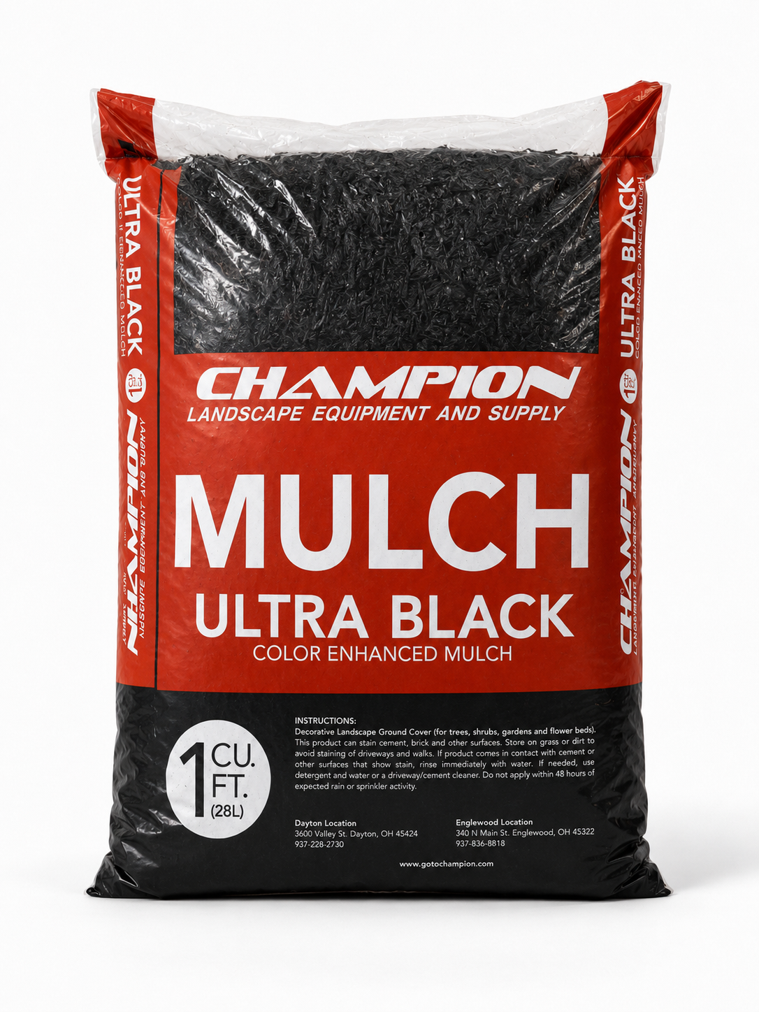 Ultra Black – Bagged Dyed Black Hardwood Mulch (1 cu ft)