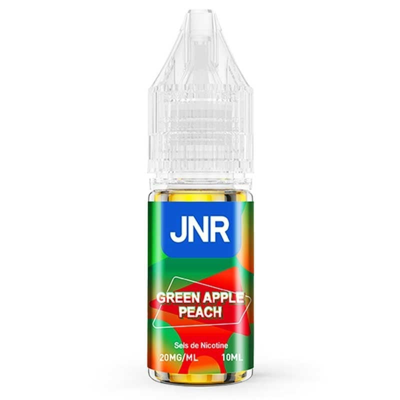 Flacon e-liquide Green Apple Peach JNR 10ml aux sels de nicotine saveur pomme verte et pêche