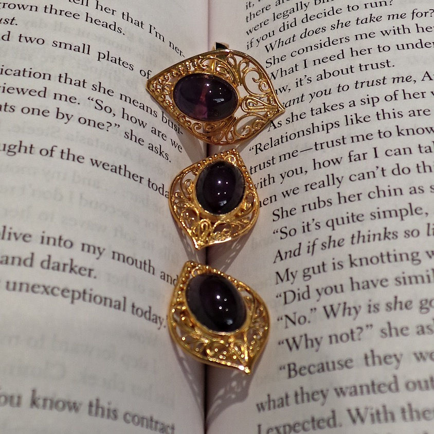Thumbnail: Bohemian Amethyst Ring and Earrings Set