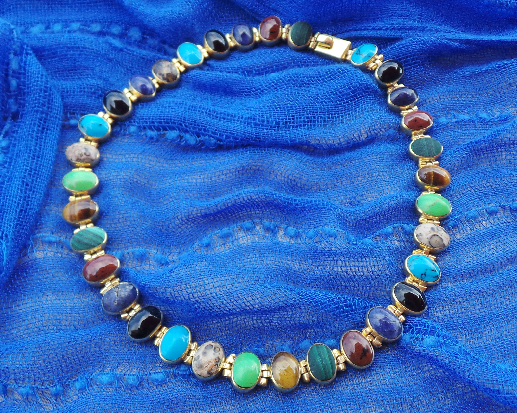 Cabochon Multi-gem Tennis Choker