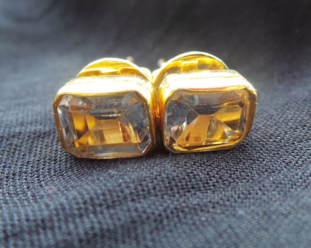 Octagon Step Cut Aquamarine Stud Earrings