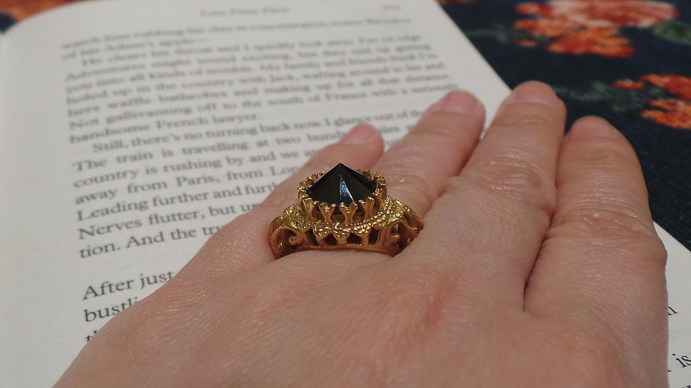 Thumbnail: Vintage Medieval Black Onyx Ring