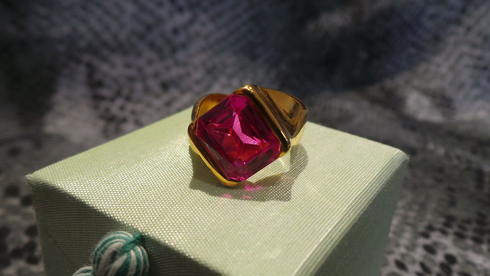 Thumbnail: Scissor Cut Ruby Sideways Ring