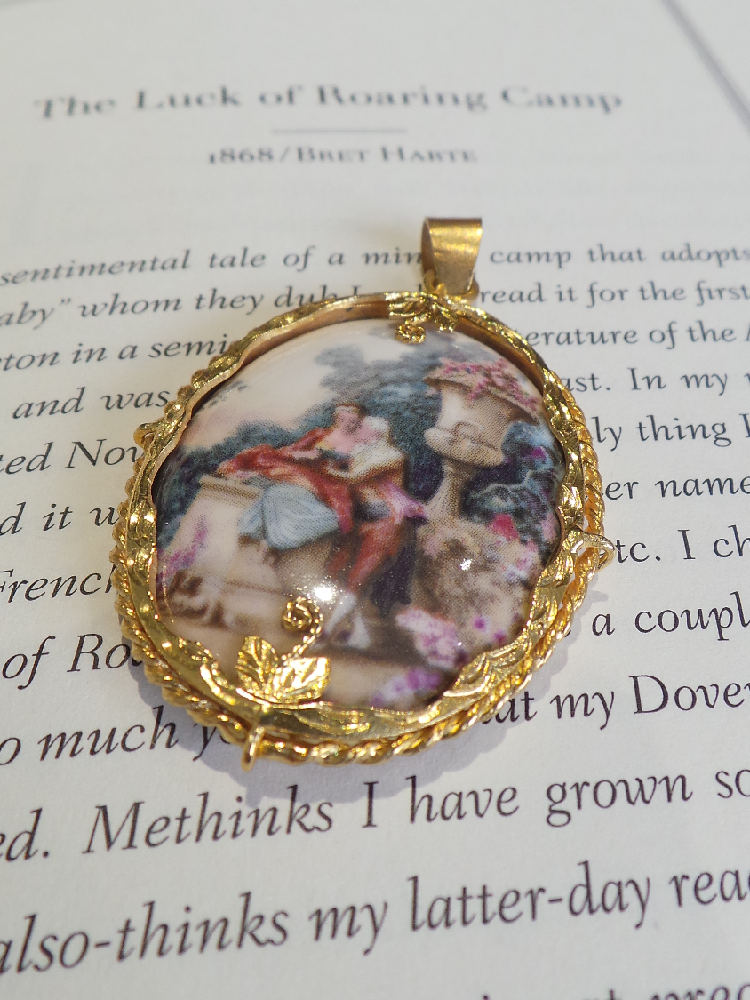 Thumbnail: Vintage Porcelain Cameo Pendant