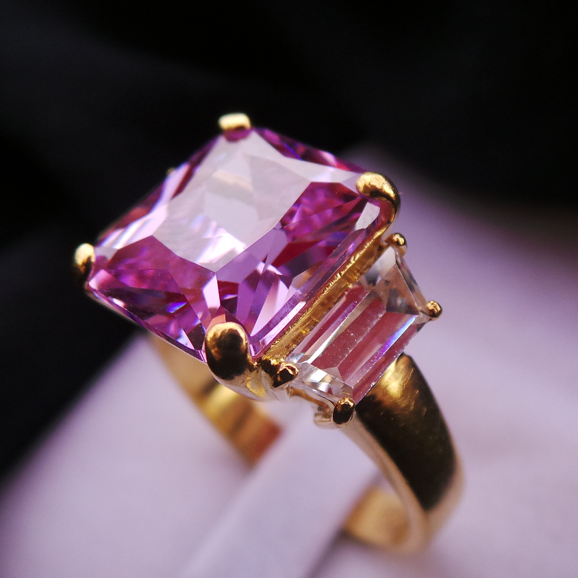 Thumbnail: Radiant Cut Amethyst Ring