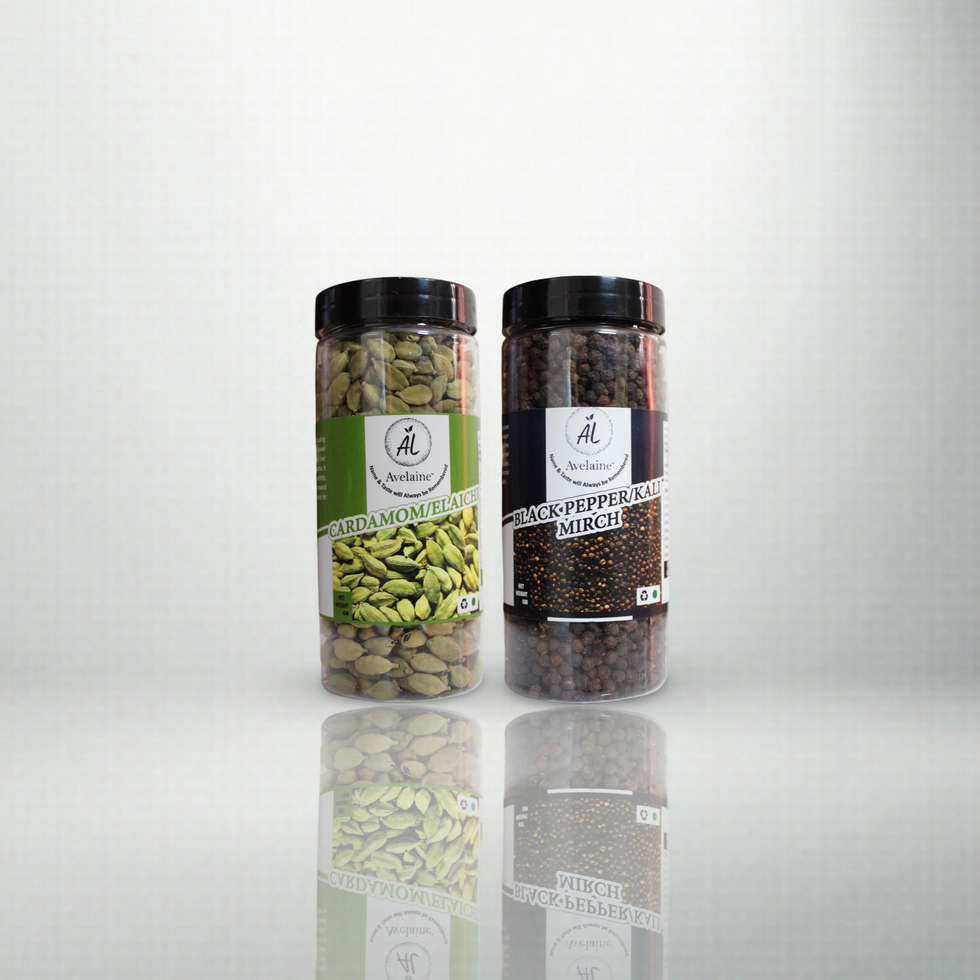 Cardamom and Black Pepper in Pet Jar