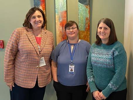 L-R: Kelli Rafferty, Elliot Health System VP & Chief Philanthropy Officer; Nicole Clark, Amoskeag Health Manager of Social Services; Kat Sutton Amoskeag Health Older Adult Case Manager