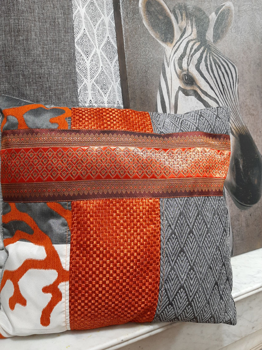 Miniature : Le Coussin ORANGE SAVANE  40x40 cm