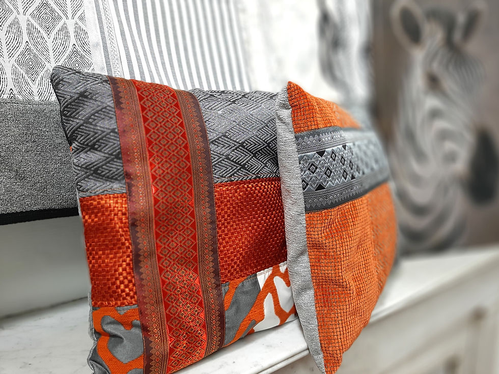 Miniature : Le Coussin ORANGE SAVANE  40x40 cm