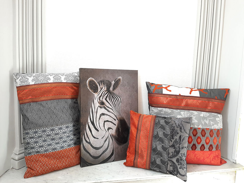 Miniature : Le Coussin ORANGE SAVANE  60x60 cm