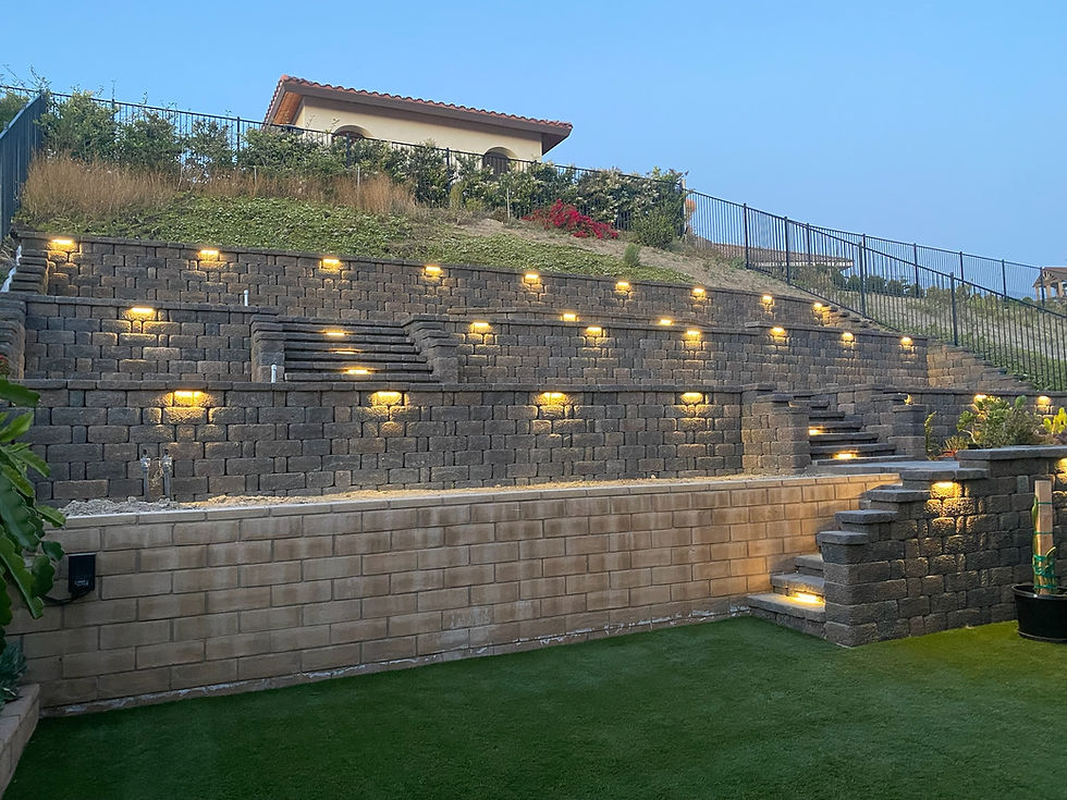 Terraced Beauty – A Backyard Transformed with Stunning Retaining Walls and Turf