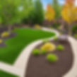 Lanscape with artifical grass, mulch and curbs.jpg