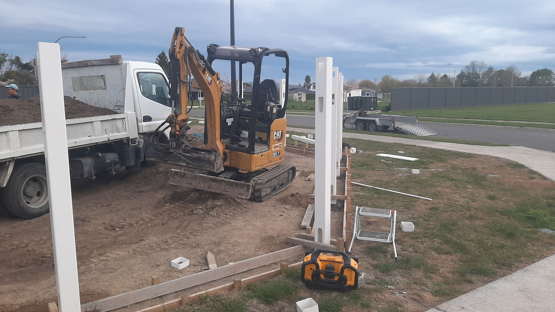 Excavation work underway for PVC fencing boundary setup in Hastings