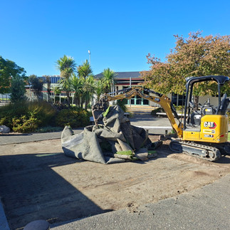 Ground excavation for artificial turf installation in Havelock North
