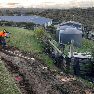 Site cleared and cut back preparing for new timber retaining wall terrace construction in Napier