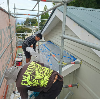 Masking off areas before painting