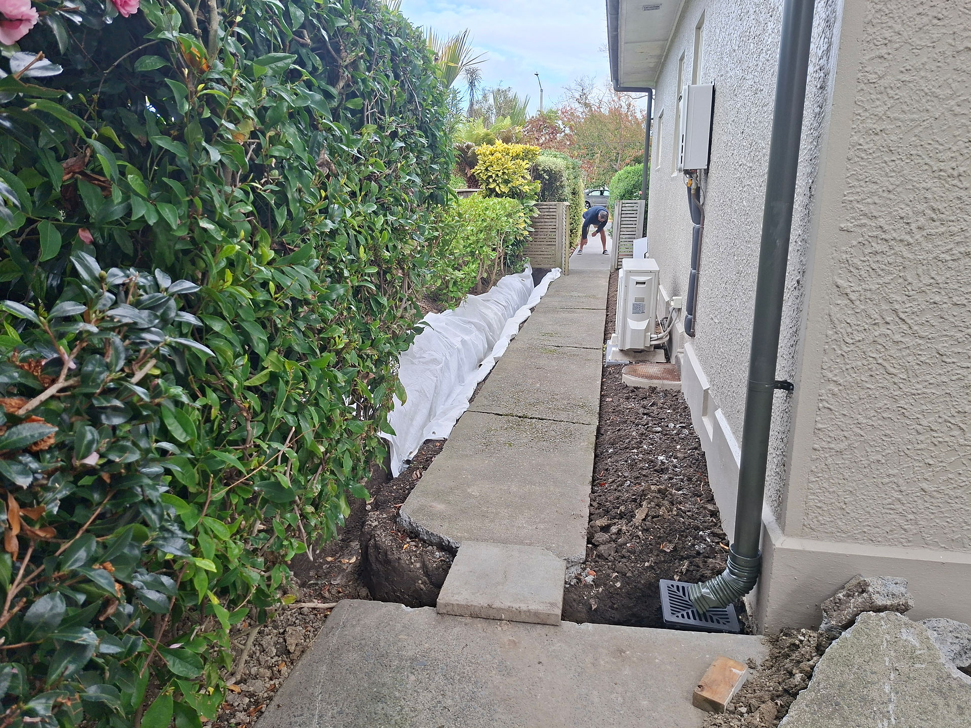 Existing footpath requiring replacement before concrete construction project in Hastings and Napier 