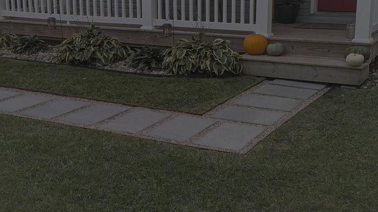 Grey paver walkway installed in Niles MI by Salzman Services LLC