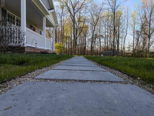 Grey paver walkway installed by Salzman Services in Berrien County Michigan