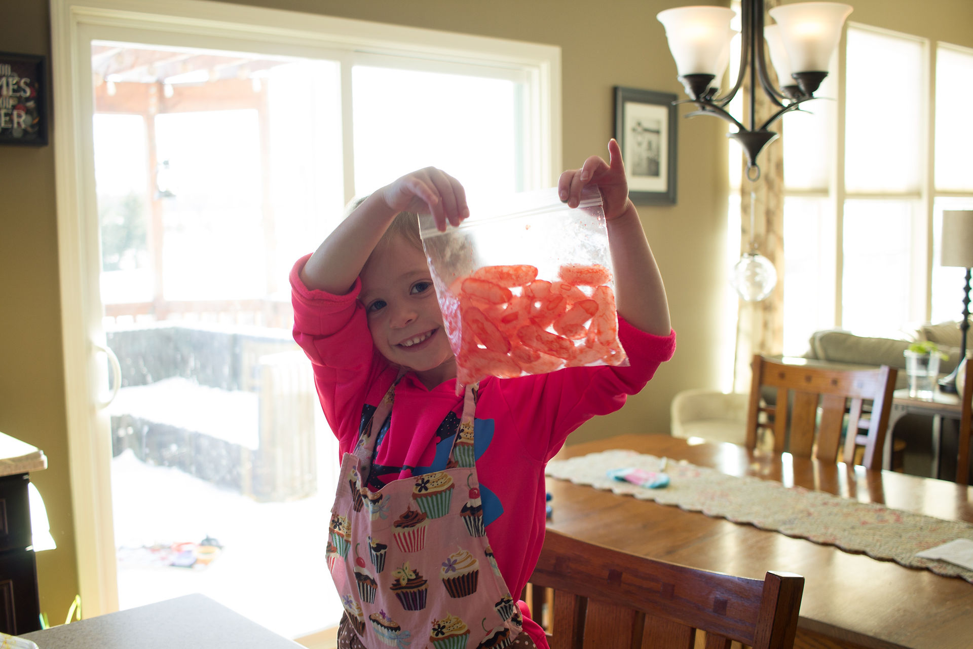 Making colored ice cubes!