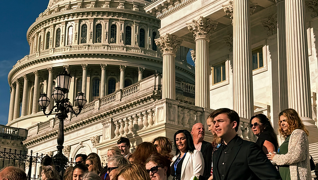 Maxwell Palance Standing On The Steps Of The U.S. Capitol Building For The Immune Deficiency Foundation's 2024 Advocacy Day