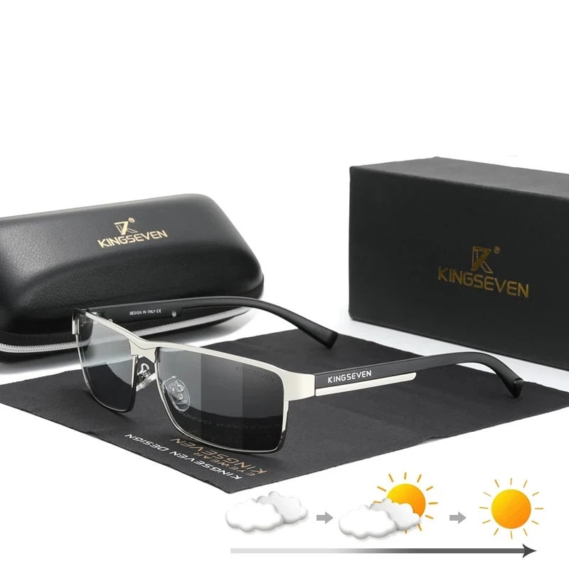 KINGSEVEN Men Polarized Photochromic Sunglasses Design Women Chameleon Sun Glass