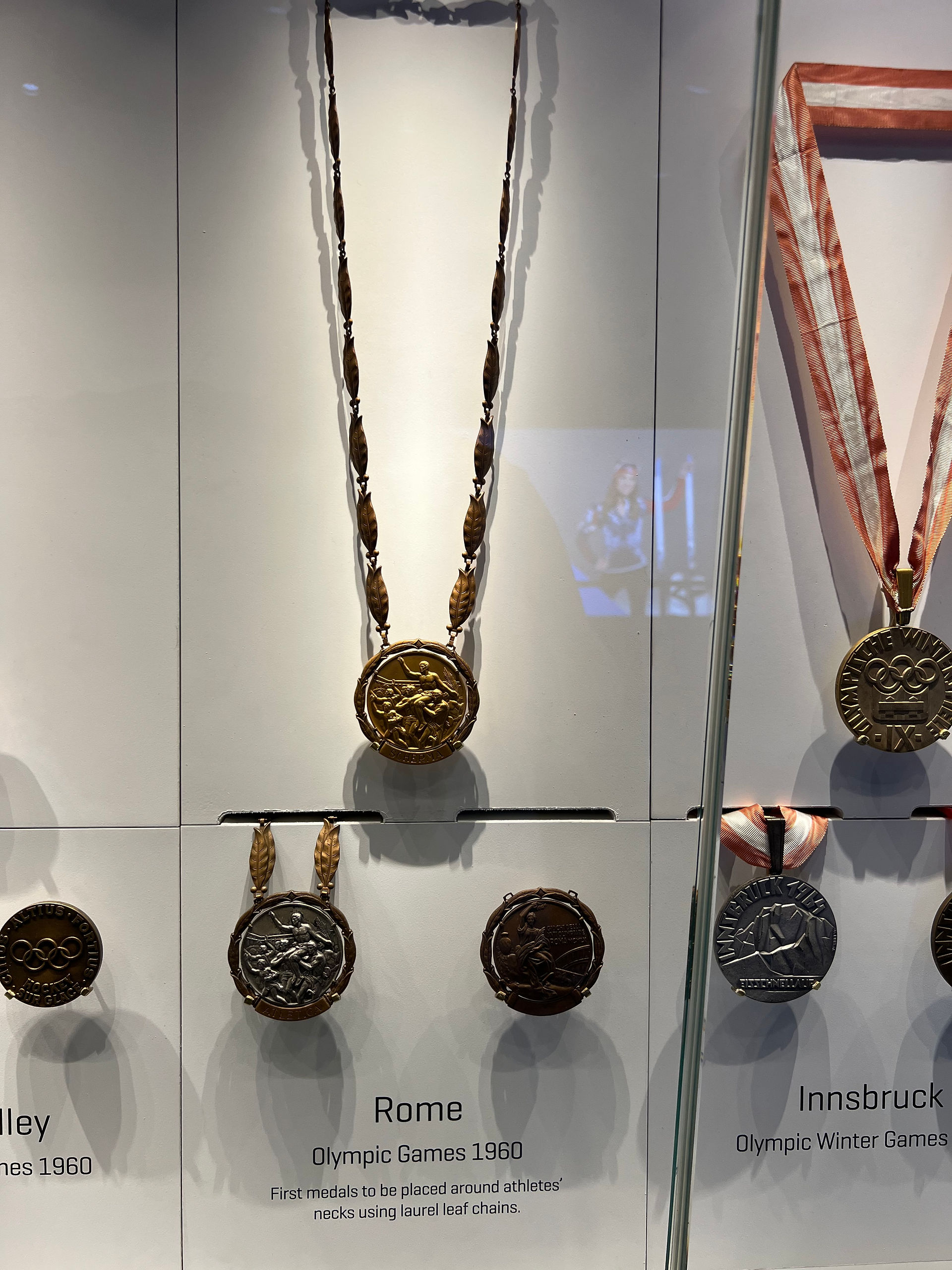 Gold, silver and bronze medals from the 1960 Olympics in Rome