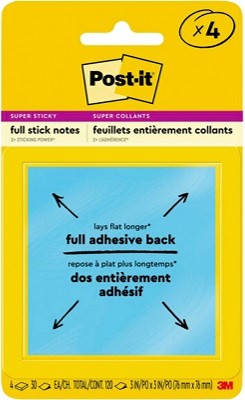 Package of square blue Post-it papers