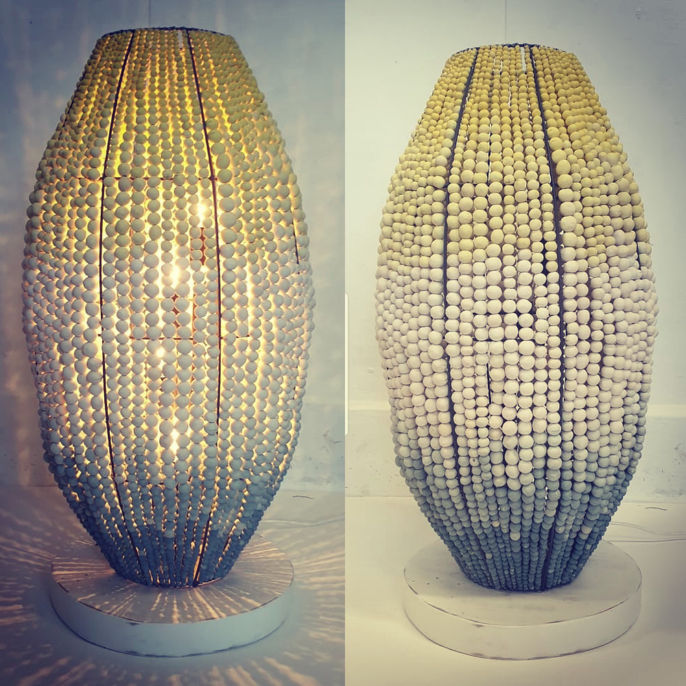 bespoke beaded lamp by hellooo