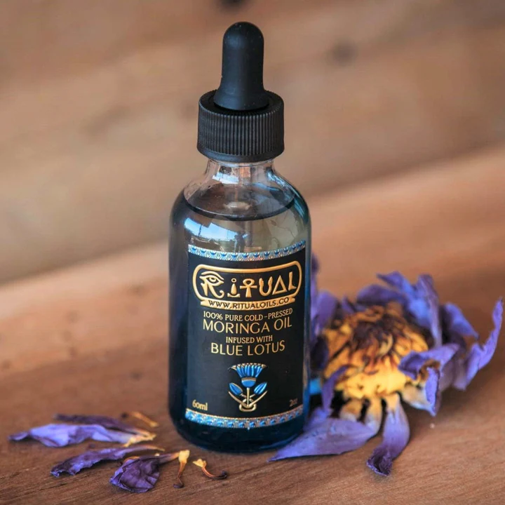 100% Pure Moringa Oil Infused with Blue Lotus
