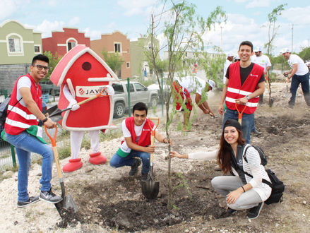 Casas JAVER realiza arborización en alianza con Red Ambiental y MOVAC