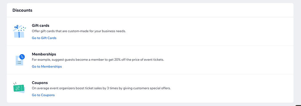 Offer Coupons, Gift Cards & Discounts