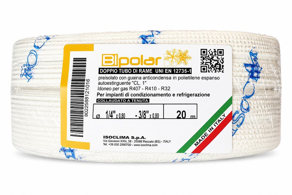 Miniature : Liaison frigorifique Isoclima BIPOLAR 1/4"-3/8" – 20 m – certifiée EN 12735-1