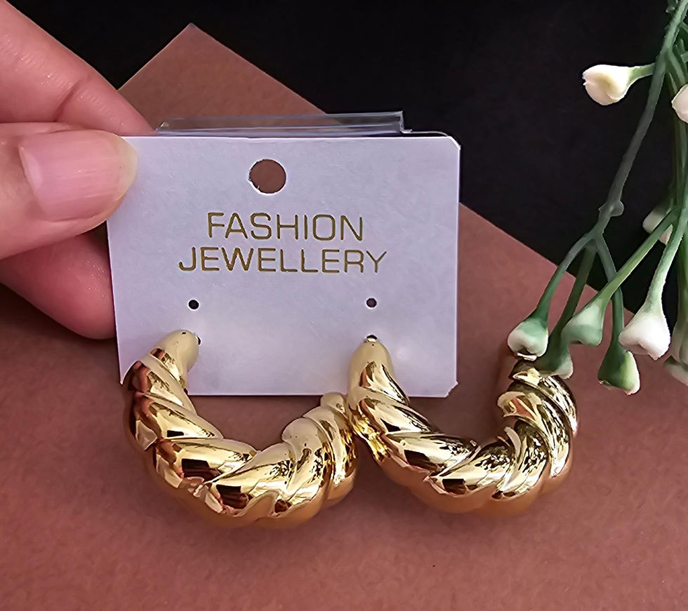 Twisted Golden Half Hoops