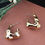 थंबनेल: Crushed foil gold Hoop Earrings