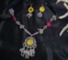 Oxidized Silver thread mirror Navratri Garba Dandiya Special